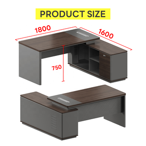 Ceo Luxury Modern L Shaped Executive Office Table Boss Muebles de oficina Escritorios de madera Computadora Escritorio de oficina Gerente Mesa Escritorio - Product Image 2