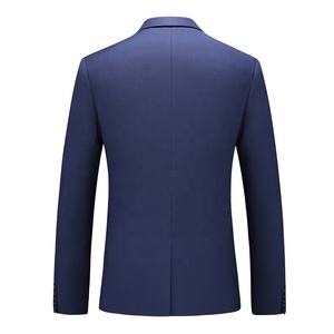 Nuovo Completo Professionale da <span class=keywords><strong>Uomo</strong></span> 2022, Blu Navy, Due Pezzi, Formale Leggero, <span class=keywords><strong>Blazer</strong></span> Tinta Unita per Affari - Product Image 2