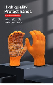 Vendita calda arancione guanti da <span class=keywords><strong>lavoro</strong></span> in cotone rivestito in PVC protezione del <span class=keywords><strong>lavoro</strong></span> mani guanti di sicurezza per il <span class=keywords><strong>lavoro</strong></span> in giardino - Product Image 5