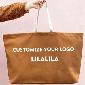 Hot Selling Wholesale Best Price Accommodate Overweight extra Large Oversized Shopping Canvas Tote Bag With Custom Printed logo - Product Image 6