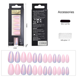 Nouvelle mode 2024, faux ongles en acrylique 3D pré-faits en vrac, prix de gros bon marché, ongles <span class=keywords><strong>press</strong></span>és français avec emballage en boîte - Product Image 2