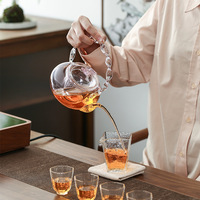 Théière en verre borosilicate rose motif papillon avec poignée de levage pour thé bouillant, bubble tea, café et services à thé