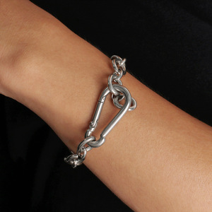 <span class=keywords><strong>Bracelet</strong></span> chaîne fait main <span class=keywords><strong>de</strong></span> haute couture YF8215, plaqué or 18 carats, acier inoxydable imperméable - Product Image 3