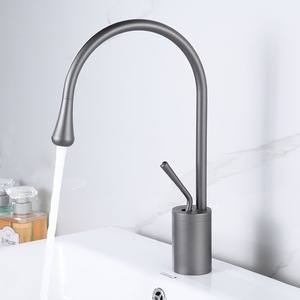 Robinet de salle de bain moderne de luxe à une poignée Rotation à 360 degrés Forme de goutte d'eau Grand <span class=keywords><strong>mitigeur</strong></span> de lavabo en laiton céramique pour hôtels - Product Image 4