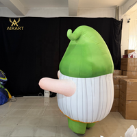 Costume gonflable personnalisé en tissu Oxford vert frais, motif nain de dessin animé, pour enfants, idéal pour les fêtes cosplay, les défilés et les spectacles