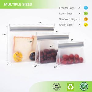 Free Kitchen Reusable Food Grade Platinum Silicone Freezer Fruit Snack Storage Leakproof Collapsible Large Capacity <b>Zip</b> <b>Lock</b> <b>Bag</b> - Product Image 2