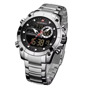 Montre Homme à Double Affichage Drioshipping, Fabricant de Montres en Acier Inoxydable avec Affichage de la Semaine, Montre-Bracelet à Quartz pour Homme - Product Image 1