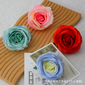 Tête de rose artificielle Laixing en soie, fleur réaliste pour décoration de mariage, bouquet DIY, décoration intérieure - Product Image 2