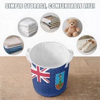 Sac de rangement matelassé à cordon personnalisé avec drapeau de Montserrat, en polyester durable, pour l'organisation domestique et les travaux d'entretien