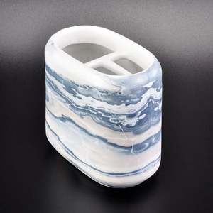 ชุดอุปกรณ์ห้องน้ำเซรามิกเรซินแบบโมเดิร์นหรูหราแปรงขัดฟันชุดขวดและโลชั่น - Product Image 4