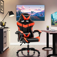 Chaise de jeu réglable à LED pour joueurs PC avec haut-parleurs intégrés en cuir PU, design contemporain