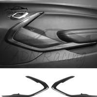 Panneau de porte intérieur en fibre de carbone véritable avec garniture chromée pour Chevrolet Camaro 6e génération 2016-2024
