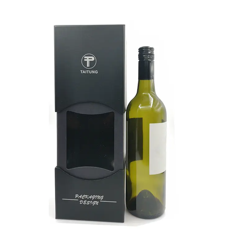 Neues Design Kostenlose Probe Spezial papier Flanell Single Black Geschenk verpackung Wein Aufbewahrung sbox