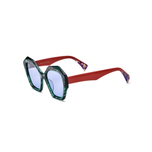 Lunettes de soleil œil de chat, monture multicolore, verres bleus, protection UV 100%, protection solaire pour femmes adultes - Product Image 3
