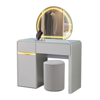 Ensemble coiffeuse de luxe moderne avec miroir et tabouret, table de maquillage en gros pour le maquillage et les soins quotidiens des femmes