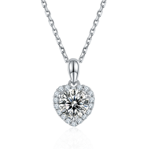 Ensemble collier et boucles d'oreilles Zanlong pour femme, plaqué or blanc 18 carats, argent sterling 925, avec pendentif en moissanite - Product Image 6