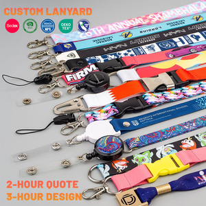 Lanières personnalisées avec logo, vente en gros, sangles de cou en polyester personnalisées, porte-cartes d'identité, fournitures promotionnelles pour événements - Product Image 1