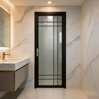 Nouvelles portes à battants en verre trempé isolant à double vitrage en alliage titane-magnésium, sur mesure pour salles de bain et cuisines