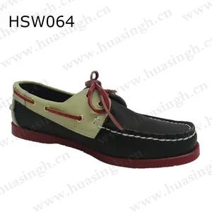 XC, suola in gomma rosso scuro per il tempo libero mocassino scarpe stringate antiscivolo piselli con lacci in pura pelle HSW064