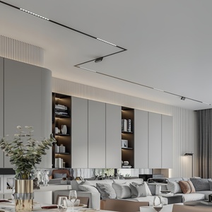 Foco moderno europeo Superficie de techo Empotrada 48V Cob Sistema de iluminación de pista magnética Led Riel de pista magnética