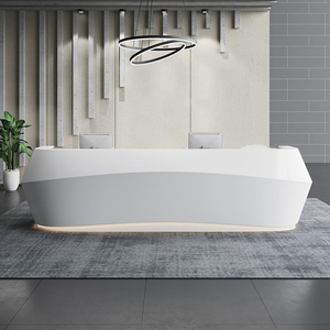 Mostrador de Recepción Q021 Artístico, Robusto, Irregular, de FRP con Doble Curvatura y Forma de Ola Orgánica para Oficina y Centro de Spa - Product Image 6