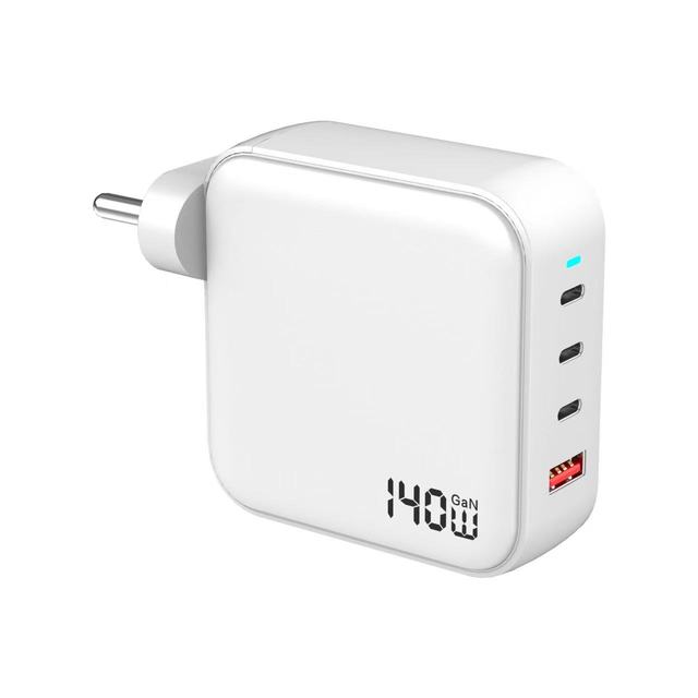 Indian 140W PD Charger PD 3.1 GaN Fast Charger: 4-Port (3C+1A) Multi-Device Universal Travel Adapter for Laptops & Smartphones
