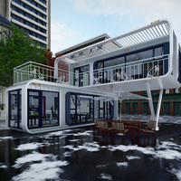Maison conteneur préfabriquée extensible pour hôtel extérieur, bureau intelligent, espace panoramique, café créatif, salon de thé, appartement