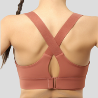 Soutien-gorge de sport grande taille à fermeture éclair avant haute résistance, bretelles réglables en velcro, respirant, pour yoga, course à pied et fitness en extérieur