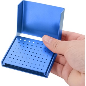 Soporte para Fresas de 76 Orificios, Caja de Limpieza y Esterilización para Autoclave, Organizador de Aleación de Aluminio (Azul) - Product Image 3