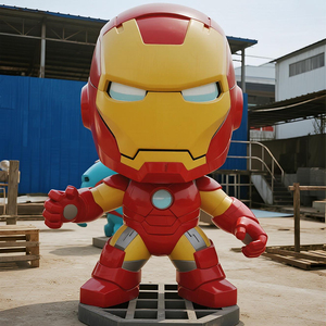 Patung karakter Anime Fiberglass kustom, patung Iron Man kartun, ornamen dekoratif Resin - Product Image 2
