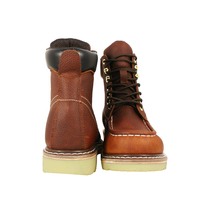 Sepatu Boots Keselamatan Kerja Unisex Kulit Sapi Full Grain High Cut Ankle dengan Ujung Baja Goodyear Engineering
