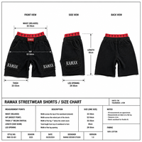 RAMAX Short cargo homme 400GSM noir délavé, double ceinture, style vintage grunge Y2K streetwear gothique croix, en gros