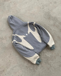 <span class=keywords><strong>Sudadera</strong></span> con capucha de bloque de Color Terry francés personalizada de fábrica <span class=keywords><strong>Original</strong></span>, sudaderas de gran tamaño con estampado de estilo callejero con cremallera para <span class=keywords><strong>hombre</strong></span> - Product Image 6