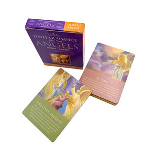 Jeu de <span class=keywords><strong>tarot</strong></span> angélique personnalisé avec impression OEM, fabriqué en usine, cartes de <span class=keywords><strong>tarot</strong></span> et oracles en cristal pour l'éveil féminin sacré - Product Image 1