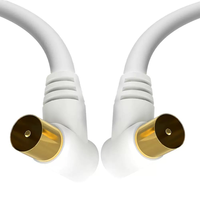 Câble RG59U 9,5 mm, adaptateur mâle-mâle, câble coaxial TV pour satellite, modem, décodeur, plaqué or