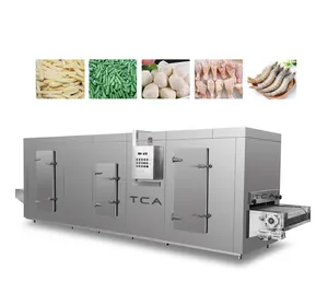 TCA-máquina de congelación rápida de alta calidad, túnel horizontal de descarga de patatas fritas iqf, precio en venta