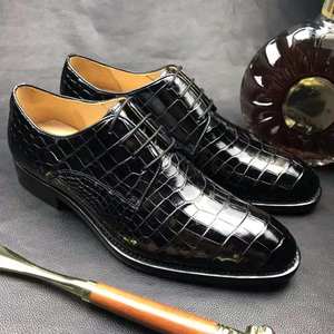 Chaussures Goodyear pour hommes, chaussures en cuir formelles pour hommes, chaussures en cuir de crocodile, chaussures élégantes et intelligentes, chaussures de soirée en alligator pour hommes, vente chaude - Product Image 3