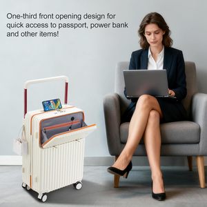 <span class=keywords><strong>Valigia</strong></span> Multifunzionale 2026 con Portabicchieri, Caricatore USB e Maniglia Larga - Bagaglio a Mano - Product Image 2