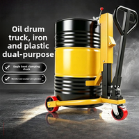 Nouveau chariot multifonctionnel pour fûts d'huile, chariot hydraulique en fer et plastique à double usage pour entrepôt