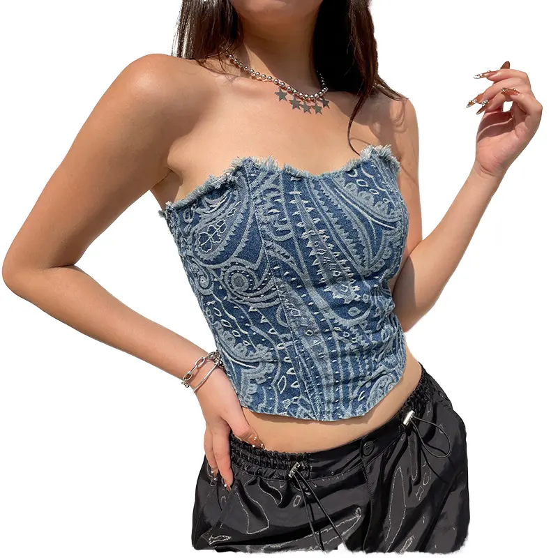 แฟชั่นสตรีที่เรียบง่ายฤดูร้อนกางเกงยีนส์เสื้อกล้ามปิดไหล่รัดตัวปุ่มกางเกงยีนส์สั้นเสื้อกั๊ก Anti-หดออกแบบคอปก