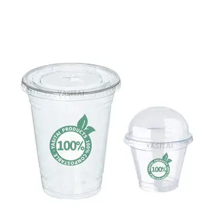 100% PLA 클리어 컵 생분해 성 플라스틱 컵 맞춤 로고 인쇄 명확한 컵