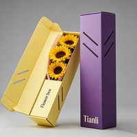 Boîte à fleurs en carton ondulé à impression numérique, durable, élégante, emballage floral, boîte en carton pour bouquets, arrangements cadeaux