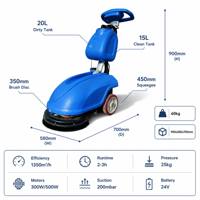 Nettoyeur de sol compact et léger avec une pression de brosse de 25 kg et une aspiration puissante pour le nettoyage des restaurants