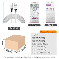 Cable de Datos de Nailon de Carga Rápida Tipo C de 2.4A, 1M 2M 3M, para iPhone y Samsung, Cable de Carga Rápida USB a Tipo-C, Venta al Por Mayor