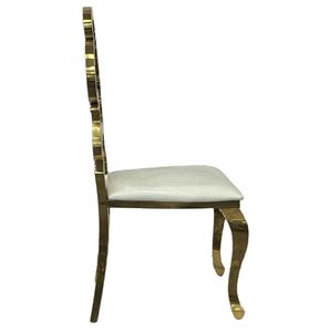 เก้าอี้รับประทานอาหารสไตล์โมเดิร์นสำหรับโรงแรมเก้าอี้ดอกไม้สีทองเก้าอี้แต่งงานเฟอร์นิเจอร์เบาะหนัง PU - Product Image 6