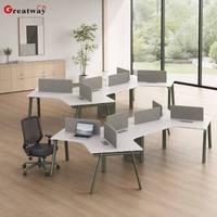 Poste de travail de bureau moderne à plan ouvert, bureau modulaire pour personnel, mobilier de bureau commercial avec écran en tissu
