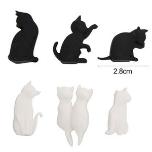 Marqueurs de verres en silicone en forme de chat, qualité alimentaire, infuseur à thé pour cuisine, accessoire écologique sans BPA au style mignon - Product Image 4