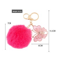 Porte-clés pompon papillon, breloque boule moelleuse, pendentif de sac, mignon Kawaii, vente en gros, personnalisé OEM ODM