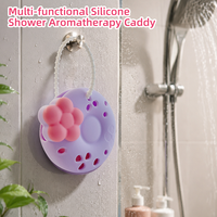 Support de douche en silicone 2P avec ventouse et cordon, support de parfum pour drain, accessoire de salle de bain pour relaxation spa