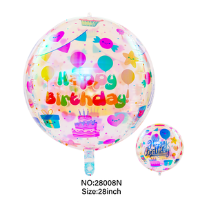 Nuevos <span class=keywords><strong>globos</strong></span> iridiscentes transparentes 4D de 28 pulgadas <span class=keywords><strong>globos</strong></span> de papel de aluminio redondos <span class=keywords><strong>globos</strong></span> decoración de fiesta de cumpleaños feliz cumpleaños <span class=keywords><strong>globos</strong></span> de papel de aluminio 4D - Product Image 3